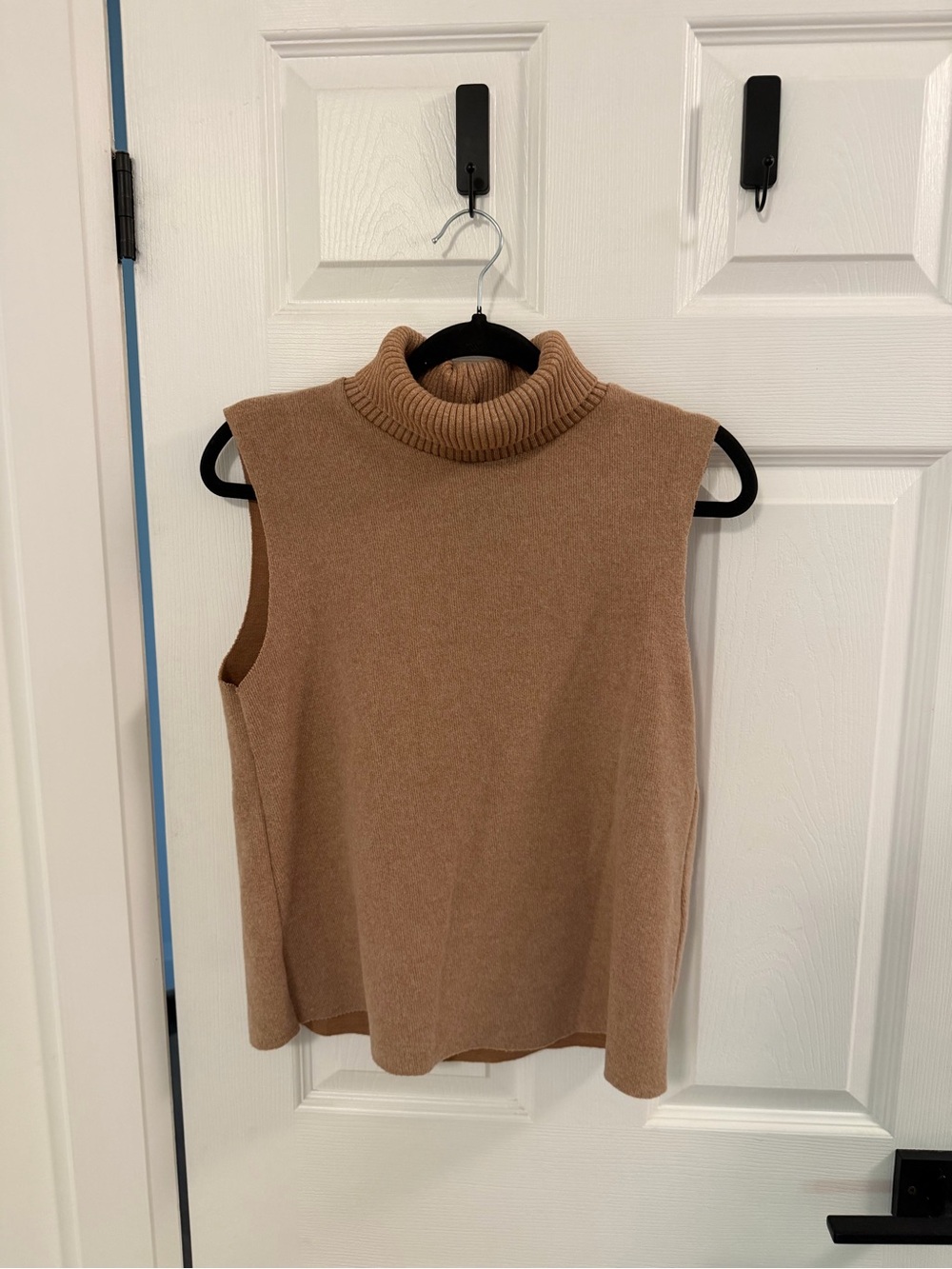Zara Sleeveless Turtleneck Sweater Vest in Camel